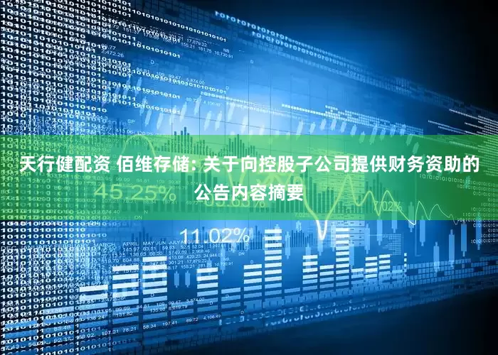 天行健配资 佰维存储: 关于向控股子公司提供财务资助的公告内容摘要