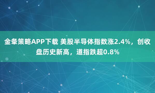 金夆策略APP下载 美股半导体指数涨2.4%，创收盘历史新高，道指跌超0.8%